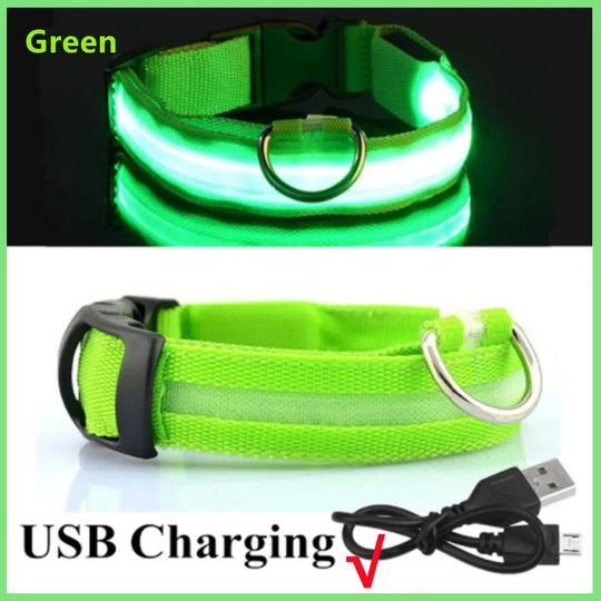 3 Modes Dog Luminous Charge Collar Led Usb Cat Dogs Collars Detachable Night Led Glow Dog Loss Prevention Collar Pet Accessories