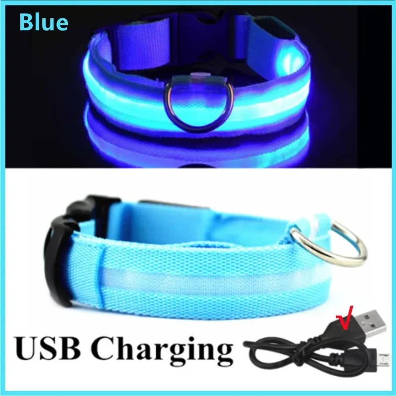 3 Modes Dog Luminous Charge Collar Led Usb Cat Dogs Collars Detachable Night Led Glow Dog Loss Prevention Collar Pet Accessories