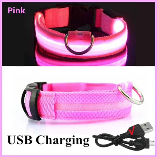 3 Modes Dog Luminous Charge Collar Led Usb Cat Dogs Collars Detachable Night Led Glow Dog Loss Prevention Collar Pet Accessories