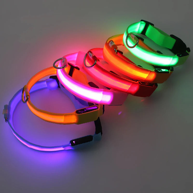 3 Modes Dog Luminous Charge Collar Led Usb Cat Dogs Collars Detachable Night Led Glow Dog Loss Prevention Collar Pet Accessories