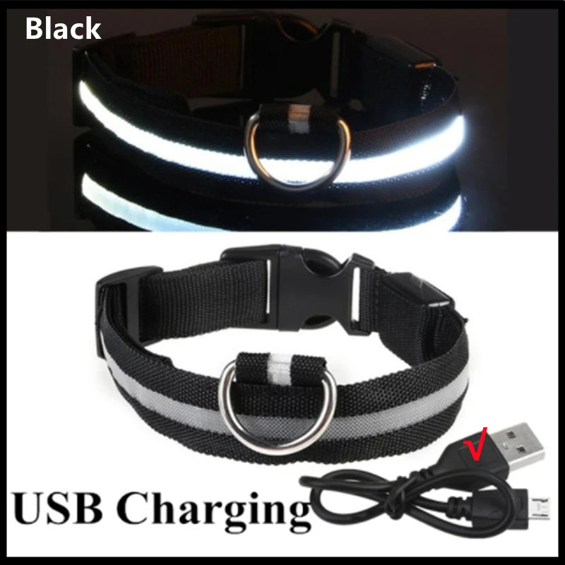 3 Modes Dog Luminous Charge Collar Led Usb Cat Dogs Collars Detachable Night Led Glow Dog Loss Prevention Collar Pet Accessories